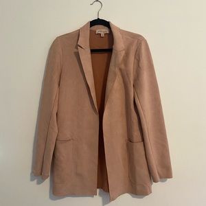 Faux suede pink blazer